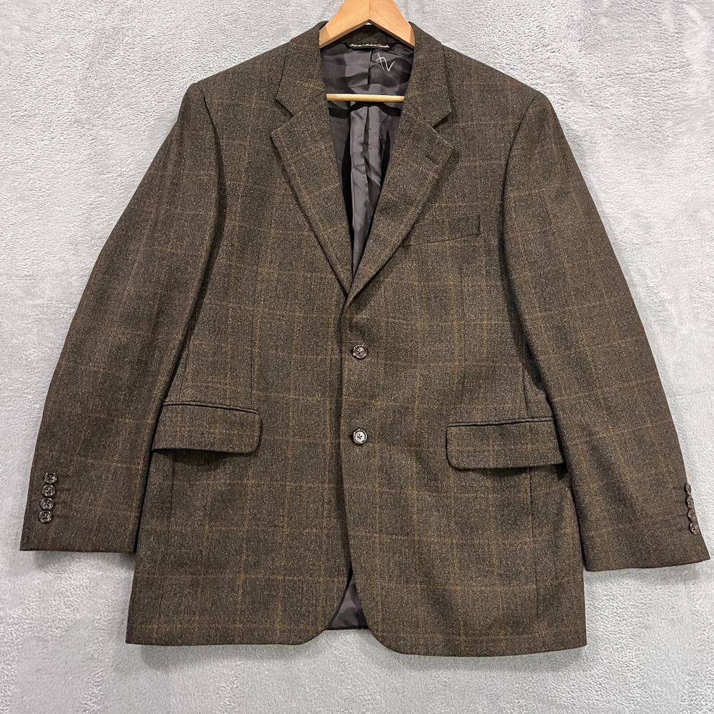 VTG Jack Victor Blazer Men's 42R Plaid Wool Loretowood Preppy‎